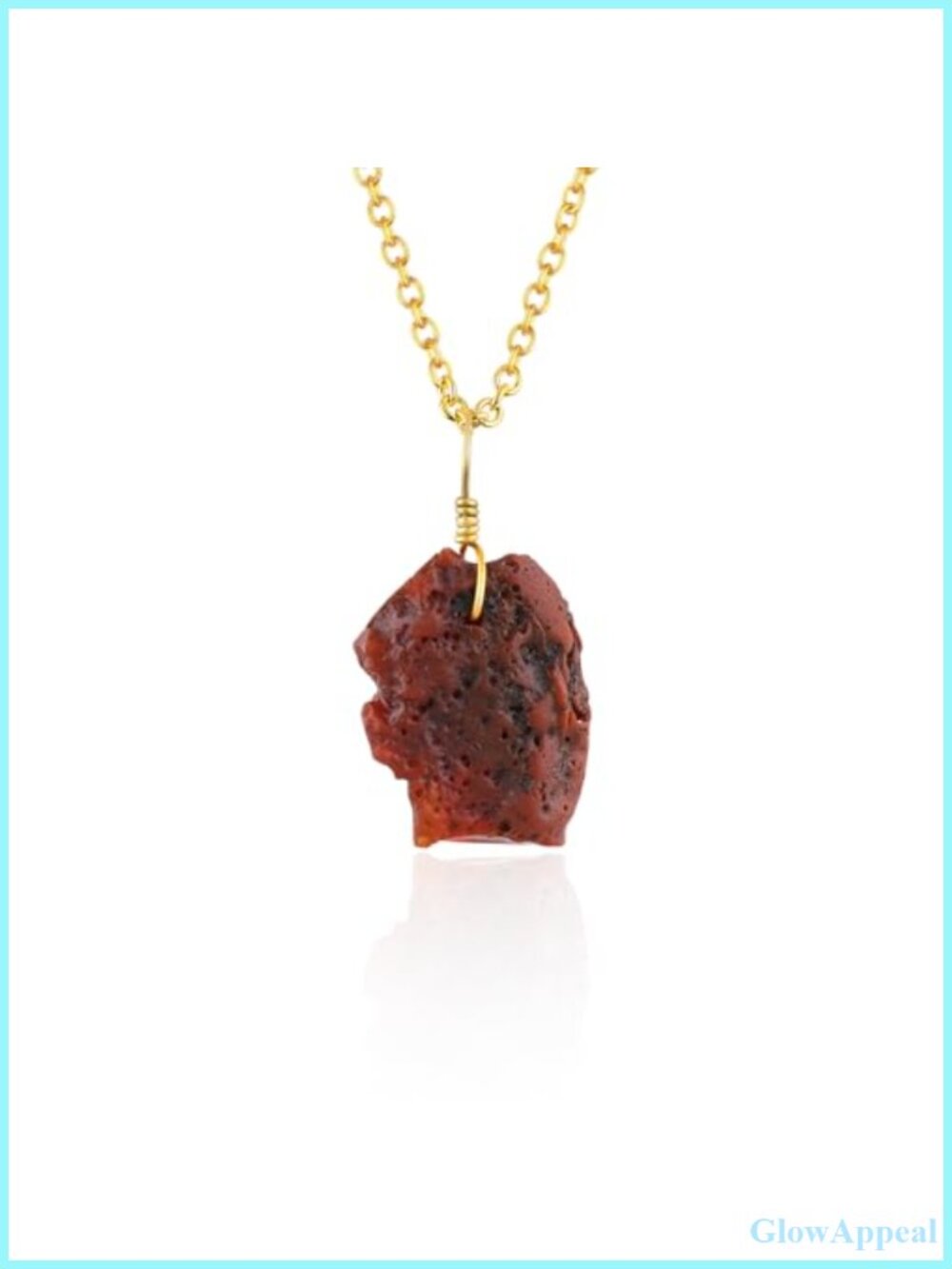 Natural Mexican Fire Opal Pendant Necklace Silver Plated Brass 14K Gold Plated